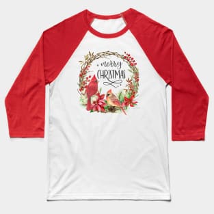 Cardinal Christmas Wreath A2 Baseball T-Shirt